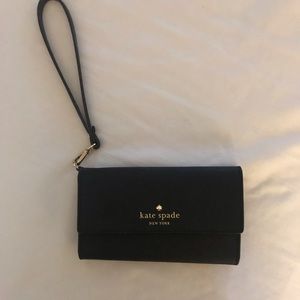 KATE SPADE CELL PHONE WALLET WRISTLET BLACK